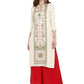 Ahalyaa Women Cream-Coloured Printed Straight Kurta | Swadesiicart