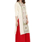 Ahalyaa Women Cream-Coloured Printed Straight Kurta | Swadesiicart