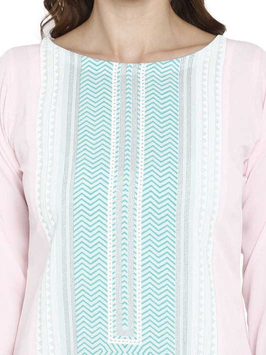 Ahalyaa Women Pink Printed Straight Kurta | Swadesiicart