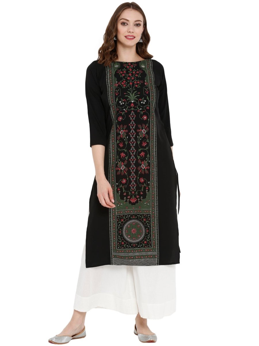 Ahalyaa Women Self Design Crepe Straight Beautiful Kurta | Swadesiicart