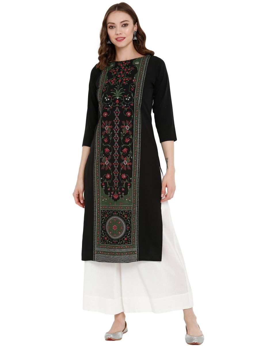 Ahalyaa Women Self Design Crepe Straight Beautiful Kurta | Swadesiicart