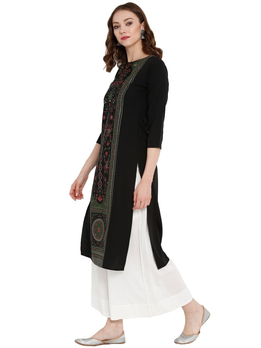 Ahalyaa Women Self Design Crepe Straight Beautiful Kurta | Swadesiicart