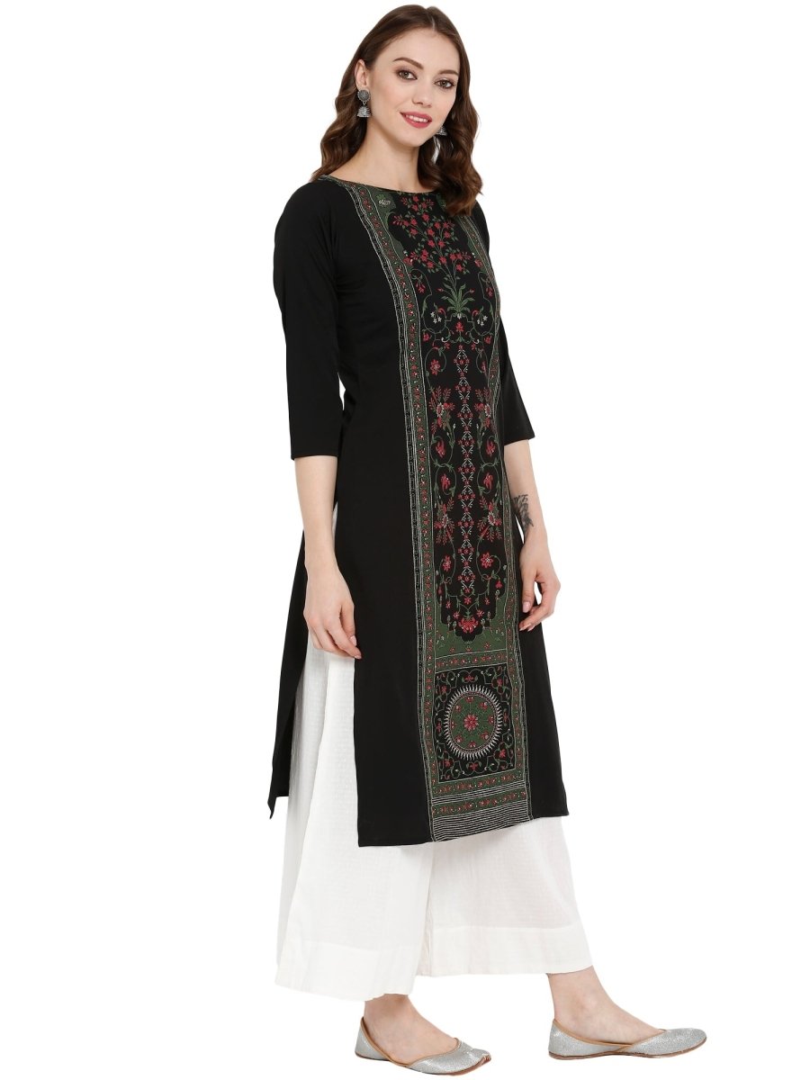 Ahalyaa Women Self Design Crepe Straight Beautiful Kurta | Swadesiicart