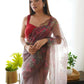 Vamsee Multi Organza Saree - Swadesiicart