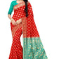 Vamika Red Weaving Banarasi Jacquard Saree | Swadesiicart