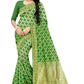 Vamika Green Weaving Banarasi Jacquard Saree | Swadesiicart