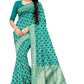 Vamika Rama Green Weaving Banarasi Jacquard Saree | Swadesiicart