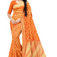 Vamika Orange Weaving Banarasi Jacquard Saree | Swadesiicart