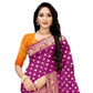 Vamika Purple Weaving Banarasi Jacquard Saree | Swadesiicart