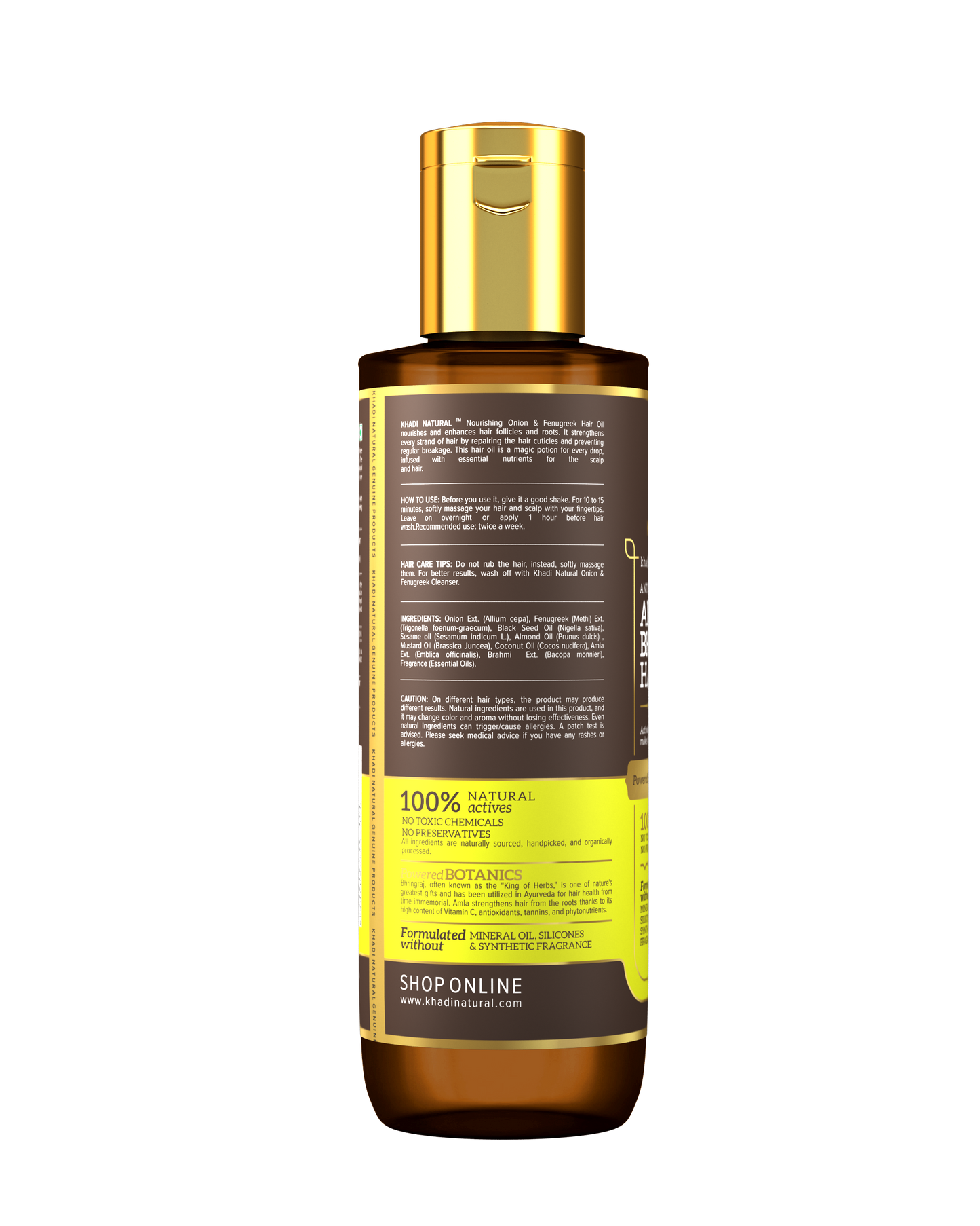 Khadi Natural Amla & Bhringraj Hair Oil - Mineral Oil, Silicones, Synthetic Fragrance Free - 200ml