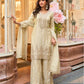 Aarshi Fashions Ivory Shimmer Silk Full Stitched Sharara Suits