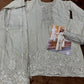 Aarshi Fashions Ivory Shimmer Silk Full Stitched Sharara Suits