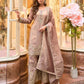 Aarshi Fashions Peach Shimmer Silk Full Stitched Sharara Suits