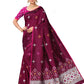 Vamika Weaving Banarasi Jacquard Maroon Kanjivaram Saree | Swadesiicart