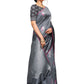 Vamika Weaving Banarasi Jacquard Grey Kanjivaram Saree | Swadesiicart