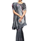 Vamika Weaving Banarasi Jacquard Grey Kanjivaram Saree | Swadesiicart