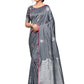 Vamika Weaving Banarasi Jacquard Grey Kanjivaram Saree | Swadesiicart