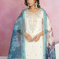 Ethnic Festive Wear Viscose Chanderi Off White Stitched Suit With Dupatta - Tanisha | Swadesiicart