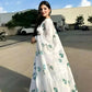 Dishitha Creation Women Floral Printed Designer Gown - Off White | Swadesiicart