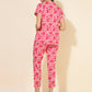 Janasya Women's Pink and White Cotton Printed Casual Regular Co-ords - Swadesiicart