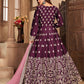 Myra Wine Art silk Embroidered Pant Style Anarkali Suit | Swadesiicart