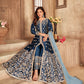Myra Teal Art silk Embroidered Pant Style Anarkali Suit | Swadesiicart