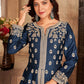 Myra Teal Art silk Embroidered Pant Style Anarkali Suit | Swadesiicart