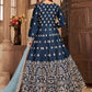 Myra Teal Art silk Embroidered Pant Style Anarkali Suit | Swadesiicart
