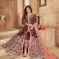Myra Maroon Art silk Embroidered Pant Style Anarkali Suit | Swadesiicart