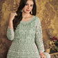 Myra Dusty Pista Butterfly Net Embroidered Anarkali Suit | Swadesiicart