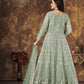 Myra Dusty Pista Butterfly Net Embroidered Anarkali Suit | Swadesiicart