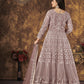 Myra Dusty Brown Butterfly Net Embroidered Anarkali Suit | Swadesiicart