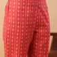 Janasya Regular Poly Cotton Red Printed Square Neck Set - Swadesiicart