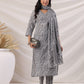 Janasya Regular Poly Cotton Grey Ethnic Motifs V-Neck Kurta,Bottom & Dupatta | Swadesiicart