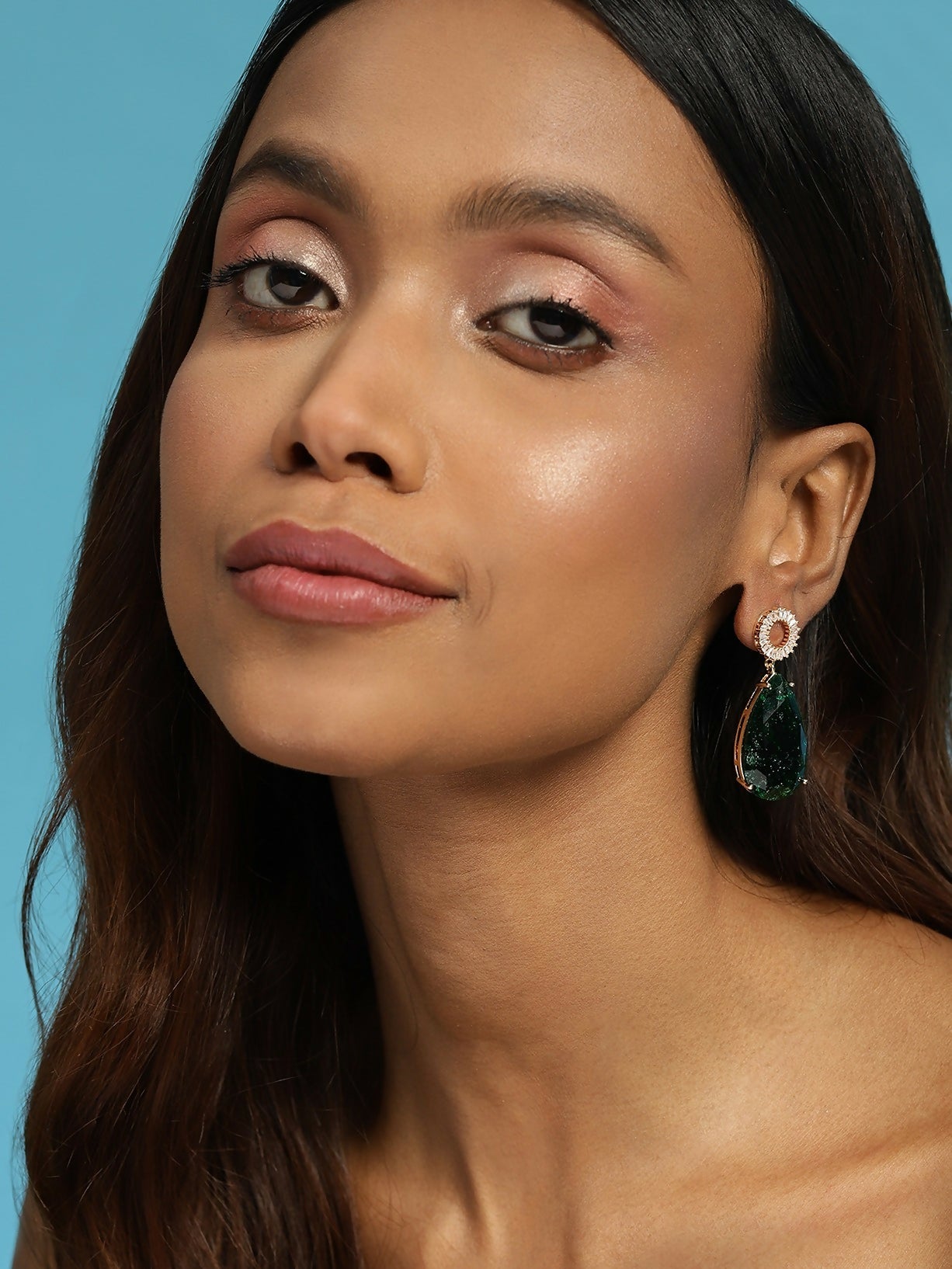 Green Druzy Quartz Earrings- Ruby Raang | Swadesiicart