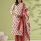 Janasya Regular Poly Cotton Cream Ethnic Motifs Notch Neck Set - Swadesiicart