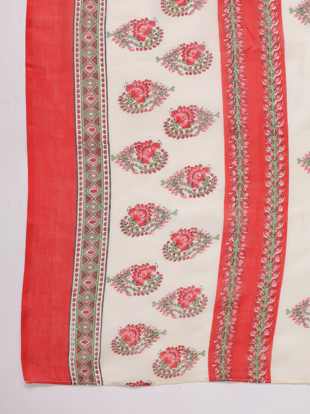 Janasya Regular Poly Cotton Cream Ethnic Motifs Notch Neck Set - Swadesiicart