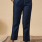 Janasya Straight Magics Slub Blue Embroidered Round Neck Kurta,Bottom & Dupatta | Swadesiicart