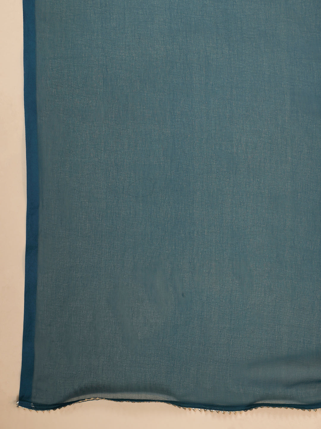 Janasya Straight Magics Slub Teal Embroidered Round Neck Kurta,Bottom & Dupatta | Swadesiicart