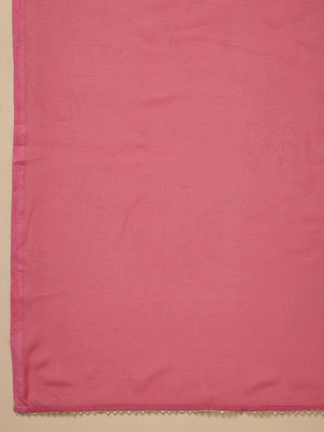 Janasya Straight Magics Slub Pink Embroidered Notch Neck Kurta,Bottom & Dupatta | Swadesiicart