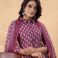 Janasya Regular Poly Cotton Purple Printed Shirt Collar Kurta,Bottom & Dupatta - Swadesiicart