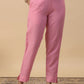 Janasya Regular Magics Slub Baby Pink Solid Notch Neck Kurta,Bottom & Dupatta | Swadesiicart