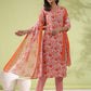 Janasya Regular Poly Cotton Off White Ethnic Motifs Round Neck Kurta Set - Swadesiicart