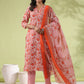 Janasya Regular Poly Cotton Off White Ethnic Motifs Round Neck Kurta Set - Swadesiicart