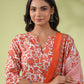Janasya Regular Poly Cotton Off White Ethnic Motifs Round Neck Kurta Set - Swadesiicart