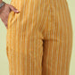 Janasya Regular Poly Cotton Mustard Gemometric V-Neck Kurta Set - Swadesiicart