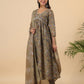 Janasya Gathered Poly Cotton Olive Floral Alia Cut Neck Kurta,Bottom & Dupatta - Swadesiicart