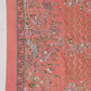 Janasya Pleated Poly Cotton Peach Floral V-Neck Kurta,Bottom & Dupatta - Swadesiicart