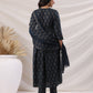 Janasya Pleated Biscuit Slub Teal Ethnic Motifs V-Neck Kurta,Bottom & Dupatta - Swadesiicart