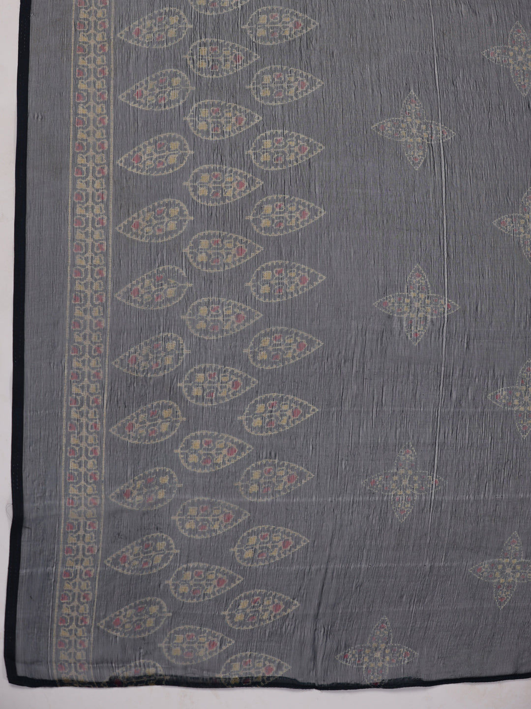 Janasya Pleated Biscuit Slub Teal Ethnic Motifs V-Neck Kurta,Bottom & Dupatta - Swadesiicart